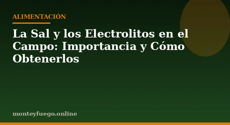 La Sal y los Electrolitos en el Campo: Importancia y Cómo Obtenerlos